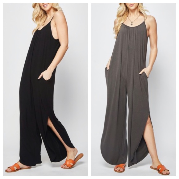 Chic Tank jumpsuit with side slits - Picture 5 of 9